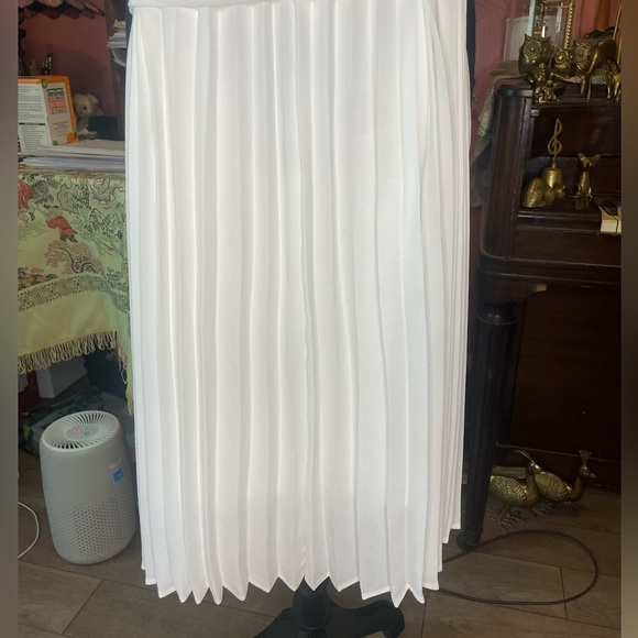 NWT Banana Republic White Pleated Waist Tie Sleeveless trapeze Dress 4P $120 - Picture 8 of 8